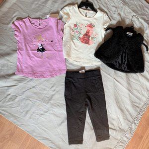 GIRLS - sz 18m NWT TOUGHSKIN 4 pc lot mixed outfits, leggings & 2 shirts, vest
